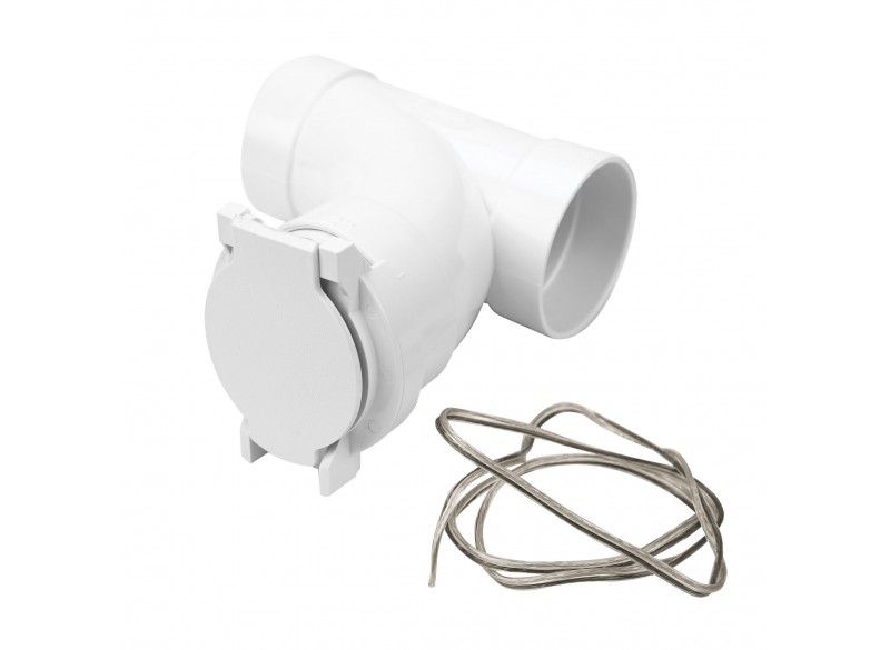 Ensemble comprenant coude 90° de forme T, une prise d'entrée électrique et un fil électrique 24 V pour aspirateur central