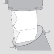 Step 1 of replacing disposable bags and filters central vacuum